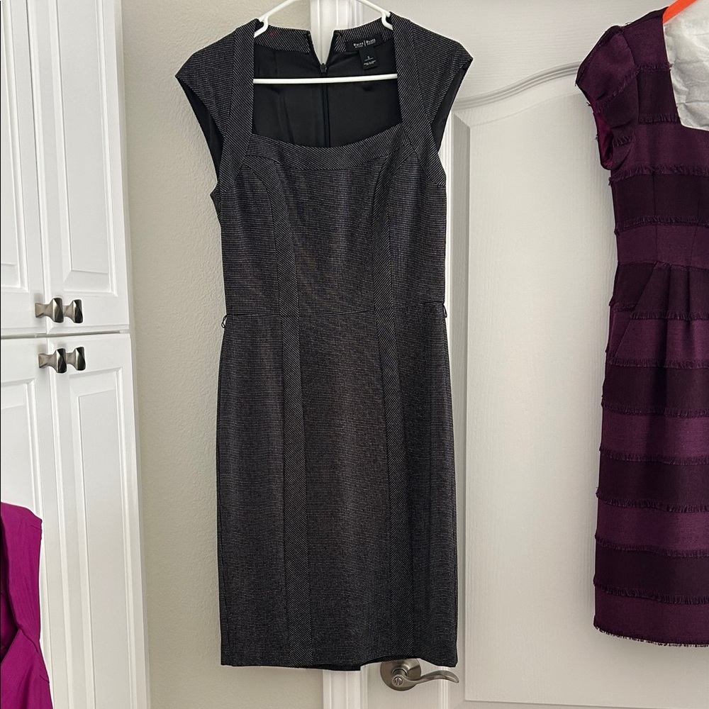 White House Black Market Charcoal dotted Mini Dress